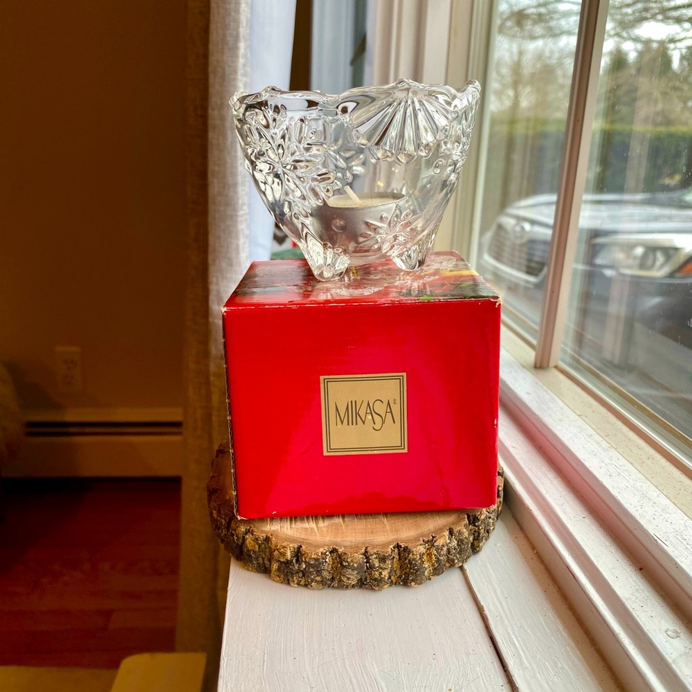 MIKASA Candleholder, 3” Glass Pedestal, In Box - Picture 2 of 12